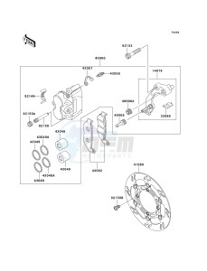 KLX 250 H [KLX250S] (H6F-H7F) H7F drawing FRONT BRAKE