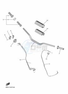 YZ450F (B2WD) drawing STEERING HANDLE & CABLE