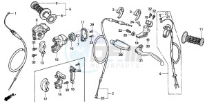 CR500R drawing HANDLE LEVER/SWITCH/CABLE