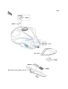 Z750 ABS ZR750MBF FR GB XX (EU ME A(FRICA) drawing Labels