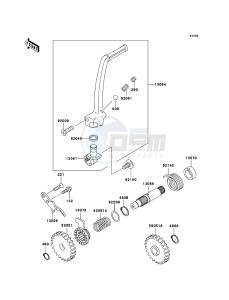 KX85 / KX85 II KX85A7F EU drawing Kickstarter Mechanism