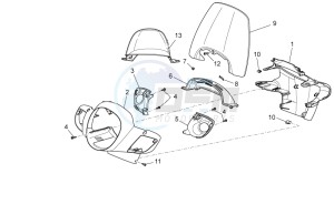 Scarabeo 125-200 ie Light drawing Front body - Front fairing