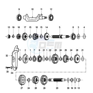 XPS SM EX drawing DRIVE SHAFTS / KICKSTARTER AFTER 03-2010