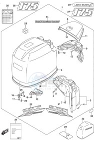 DF 175 drawing Engine Cover (Black) Model: TG/ZG)