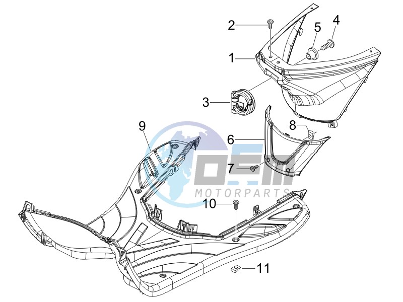 Central cover - Footrests