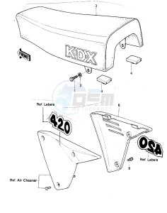 KDX 420 B [KDX420] (B1) [KDX420] drawing SEAT_SIDE COVERS