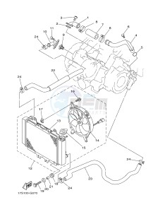 YFM450FWAD YFM450PHE GRIZZLY 450 EPS (2LC6 2LC7) drawing RADIATOR & HOSE