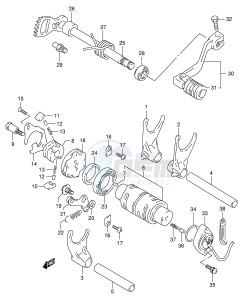 DR350 (E1) drawing GEAR SHIFTING