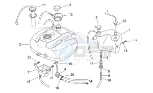 Scarabeo 50 2t (eng. Minarelli) drawing Oil and fuel tank