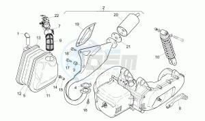 SR 50 1994-1996 Horizontal cil drawing Exhaust unit