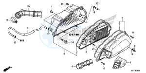 SH125D SH125i UK - (E) drawing AIR CLEANER