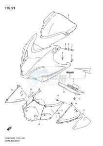 GSX1300R (E2) Hayabusa drawing COWLING BODY (GSX1300RL1 E14)