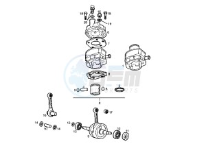 SENDA SM DRD E1 E1R - 50 cc drawing CRANKSHAFT-CYLINDER