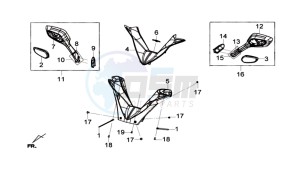 GTS 125I drawing COWLING HANDLEBAR - MIRROR SET