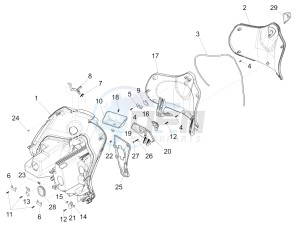 Fly 125 4t 3v ie (Vietnam) Vietnam drawing Front glove-box - Knee-guard panel