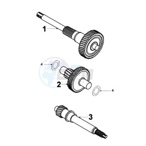 SAT125 drawing DRIVE SHAFTS / KICKSTARTER