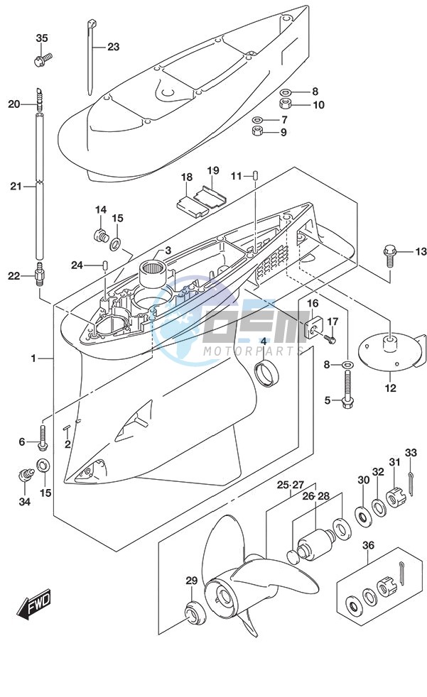 Gear Case S/N 610592 to 61XXXX