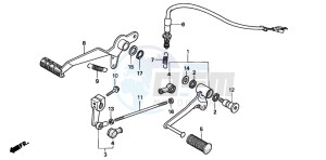 CB600F2 CB600F drawing BRAKE PEDAL/ CHANGE PEDAL