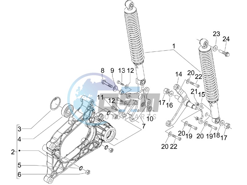 Rear suspension - Shock absorbers