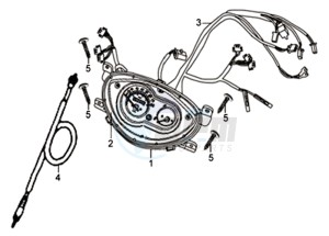 ALLO GT 25KMH 50 drawing DASHBOARD / SPEEDOMETER CABLE / WIRING HARNASS