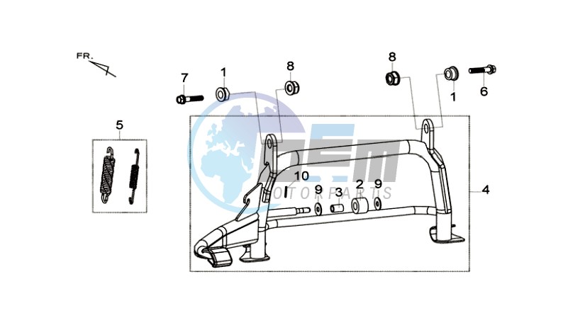 CENTRAL STAND -SIDE STAND- KICKSTARTER PEDAL