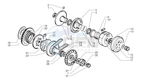 Ark LC Red-Pearl white-Matt Black 50 drawing Driving pulley - Driven Pulley