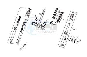 FIDDLE II 125 drawing FRONT FORK/ FRONT FENDER / STEERING HEAD BEARING