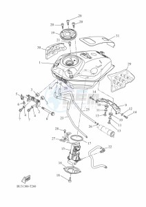 XSR700 MTM690D-U (BCP1) drawing FUEL TANK