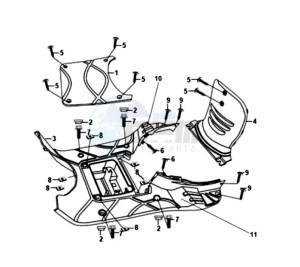 FIDDLE II 125 drawing FOOTREST / FRAME COWLING