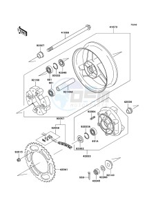 ZZR600 ZX600-E13H GB XX (EU ME A(FRICA) drawing Rear Hub