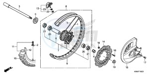 CRF250RE CRF250R Europe Direct - (ED) drawing FRONT WHEEL