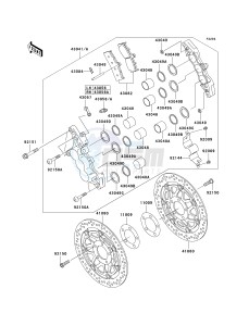 ZX 1200 B [NINJA ZX-12R] (B1-B4) [NINJA ZX-12R] drawing FRONT BRAKE-- B1_B2- -