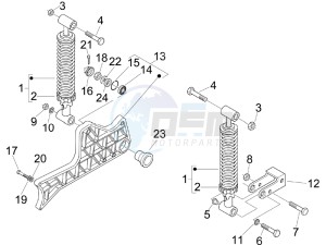 Beverly 250 ie Sport e3 drawing Rear suspension - Shock absorbers