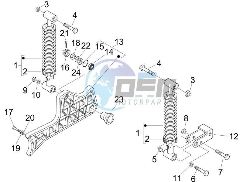 Rear suspension - Shock absorbers