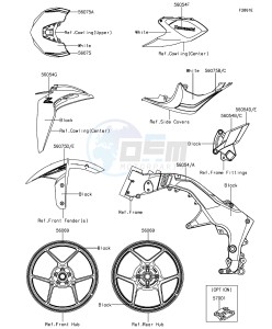 Z1000 ABS ZR1000GGF FR GB XX (EU ME A(FRICA) drawing Decals(White)