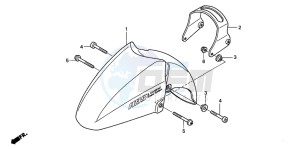 FJS600A SILVER WING drawing FRONT FENDER (FJS600A3/A4/A5)