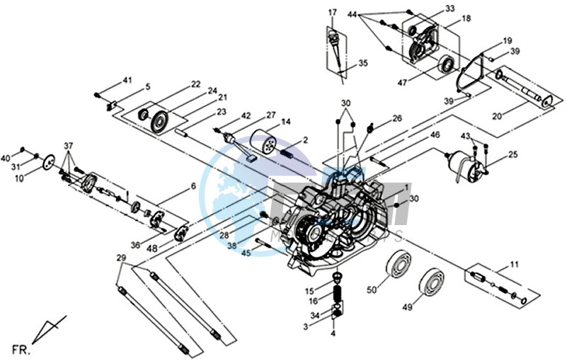 CRANKCASEHELFT RIGHT / STARTER