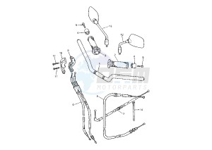 XJ S DIVERSION 600 drawing STEERING HANDLE -CABLE