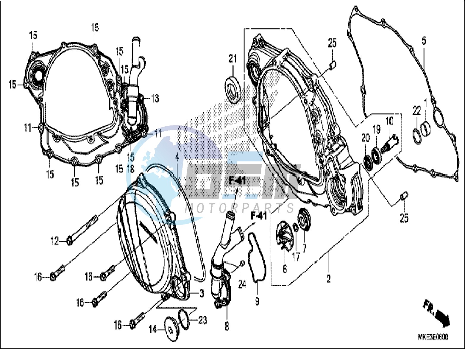 RIGHT CRANKCASE COVER/WATER PUMP