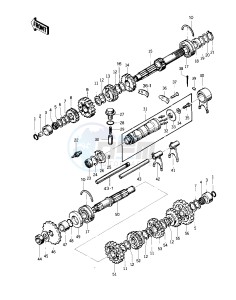 KZ 400 D (D3-D4) drawing TRANSMISSION_CHANGE DRUM   -- 76 -77 KZ400 - D3_D4- -