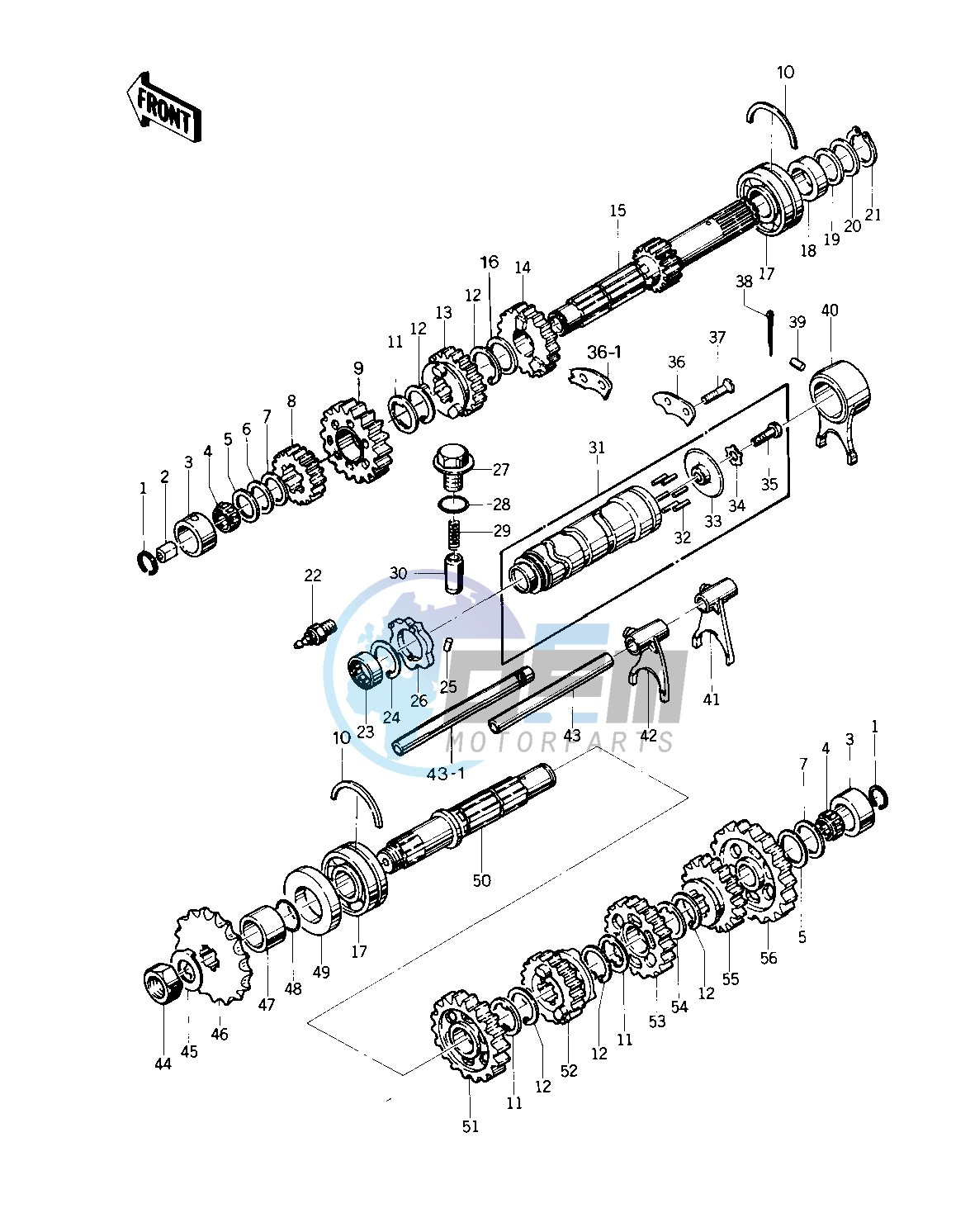 TRANSMISSION_CHANGE DRUM   -- 76 -77 KZ400 - D3_D4- -