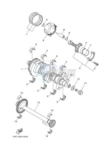 MT09A MT-09 ABS 900 (2DR1 2DR2) drawing CRANKSHAFT & PISTON