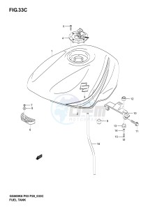 GS500 (P3) drawing FUEL TANK (MODEL K6)