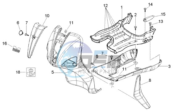 Front shield-foot board-spoiler