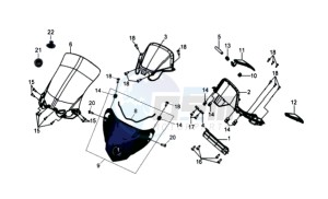 GTS 125 EVO drawing WINDSCREEN - HANDLEBAR COVER