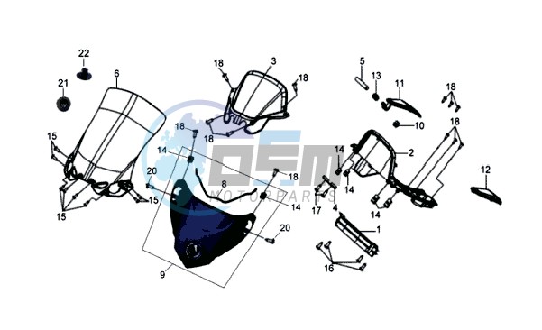 WINDSCREEN - HANDLEBAR COVER