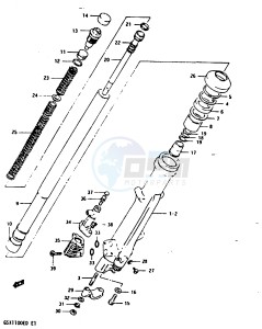 GSX1100 (Z-D) drawing FRONT DAMPER (GSX1100ED EXD)