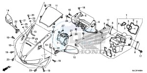 CBR600RRD CBR600RR UK - (E) drawing UPPER COWL