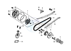 HD 200 drawing CYLINDER HEAD COVER / CAMSHAFT CHAIN