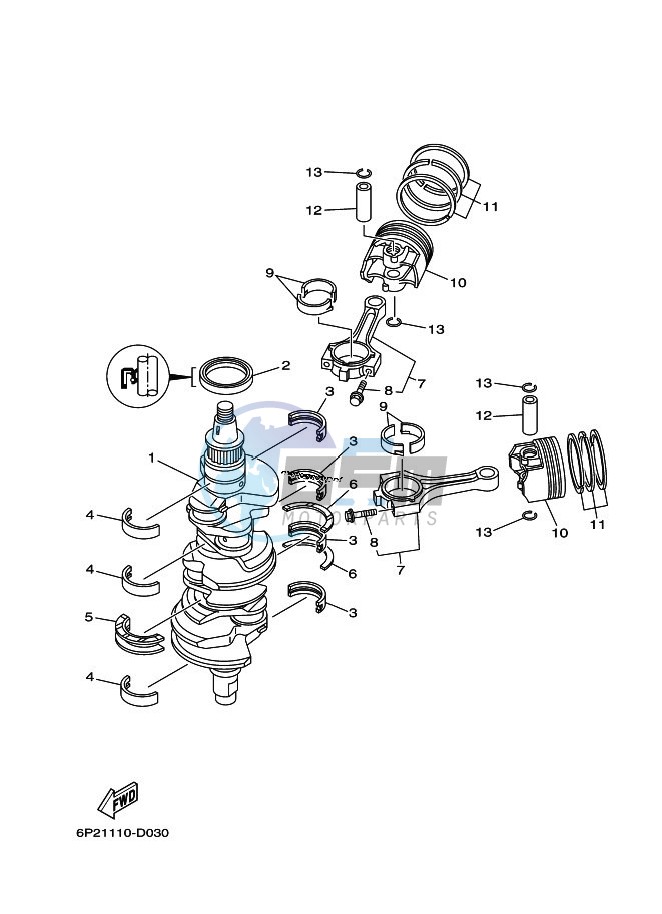 CRANKSHAFT--PISTON